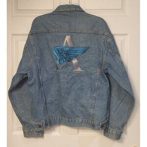 VTG Butterfield Stage Denim Jacket Angel Wing over A Embroidered Leigh Y2K SZ M